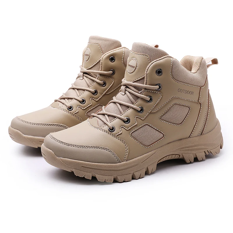 Men Tactical Boots Military Safety Ankle Climbing Hiking Shoes Lace Up Army Boots Desert Size Plus Male Brand Waterproof Unisex