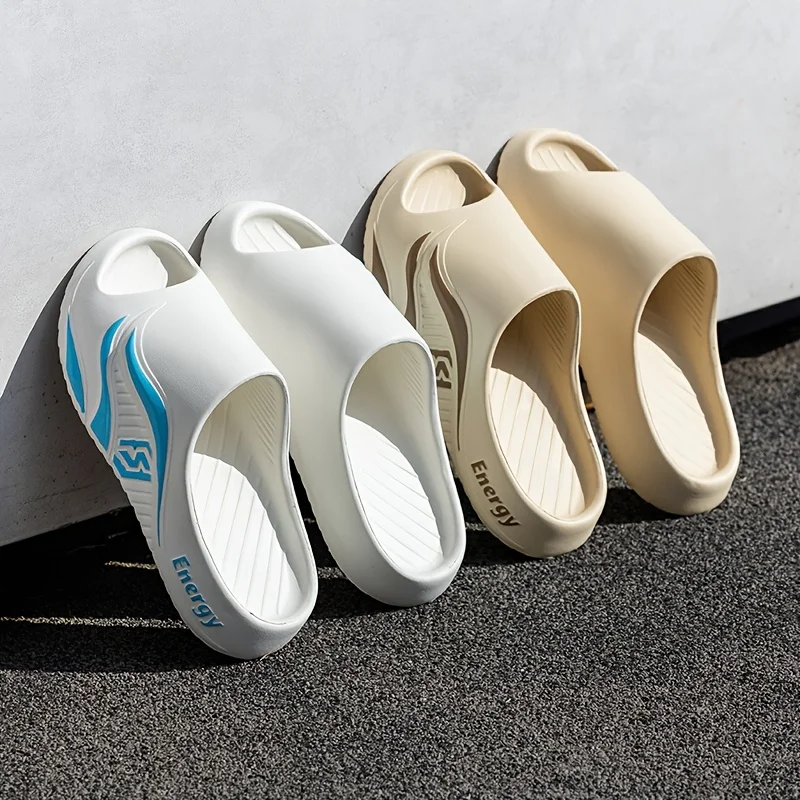 Men EVA Platform Slides Summer Thick Sole Soft Comfortable Anti Slip Wear Resistant Beach Slippers Outdoor Casual Sandals Trend