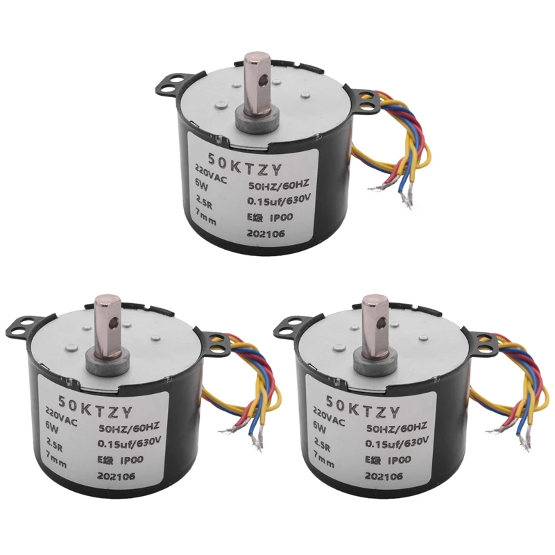 3X 50Ktyz Ac220v 10W 0.5A 2.5R/ Min Permanent Magnet Synchronous Motor Ac Gear Reduction Motor Cw / Ccw