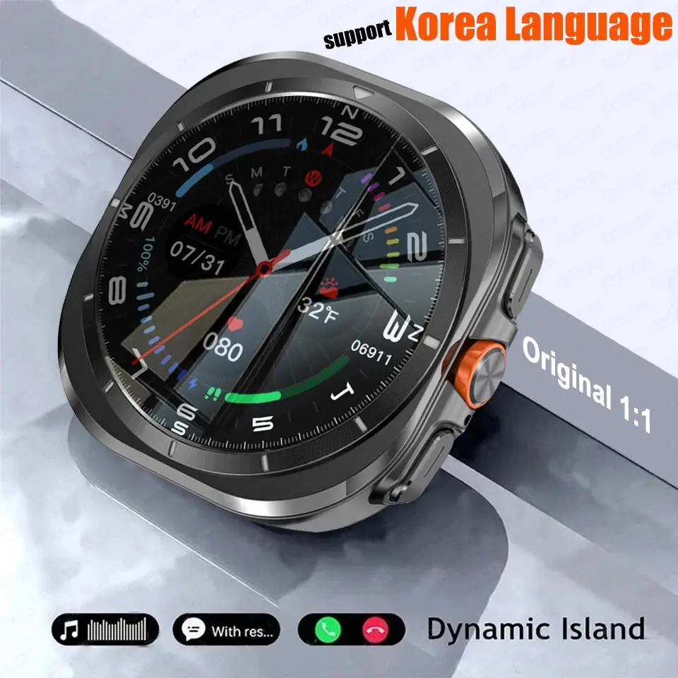 For Samsung Galaxy Watch 7 Ultra Support Korea GPS Compass NFC Smart Watch Outdoor Sport Man AMOLED BT Call  Galaxy 7 Smartwatch