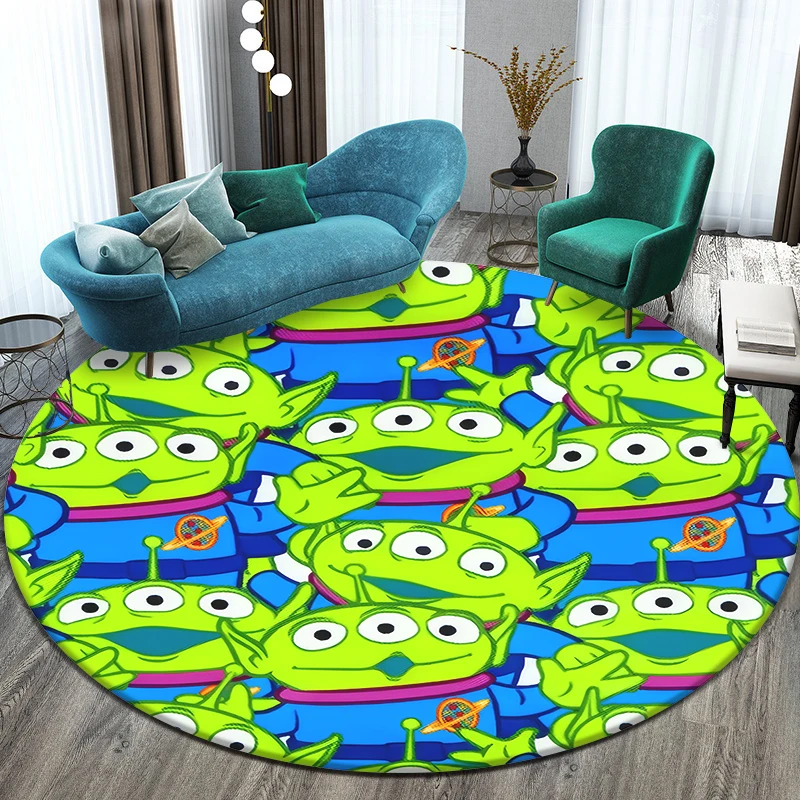 Toy Story Cute spoof Cartoon Printed Round Carpet,Bedroom Balcony Entry Door Sofa Seat Non-slip Mat Home Decoration Gift Rug