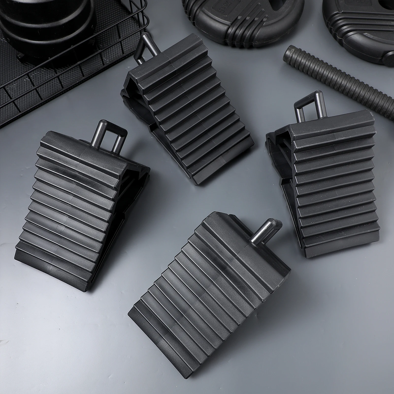 

4pcs Tire Slips Stopper Wheel Chock Durable Secure Positioning Pad for Cars Motorcycles Trucks Caravans Trailers Vehicle Wheel