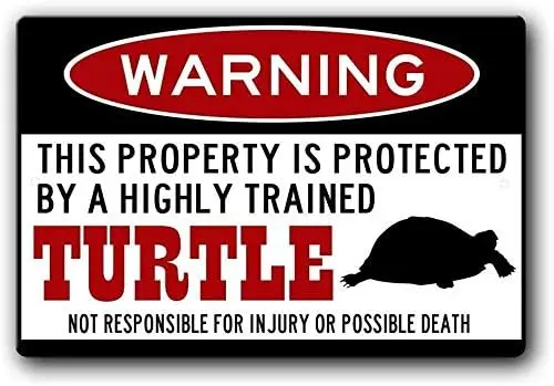 

Wisesign Sign,Funny Metal Signs,Turtle Accessories,Turtle Warning Sign,Pet Sign,Reptile Sign Aluminum es