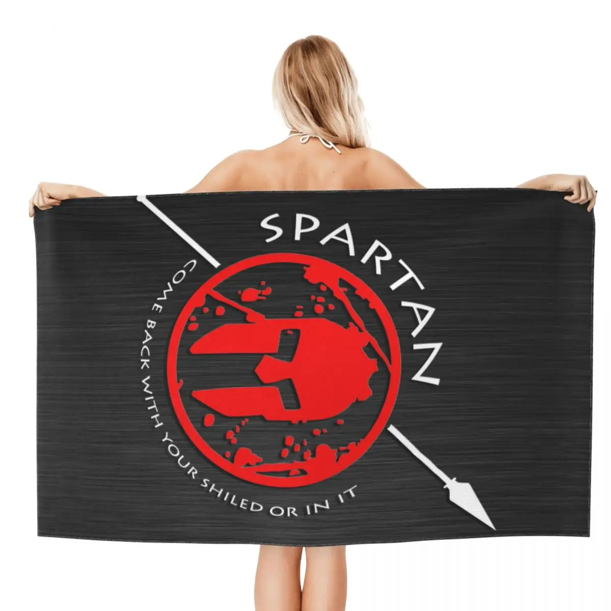 Customized Sparta Skull Spartan Warrior Bath Beach Towel Microfiber Travelling Swimming Camping Towels