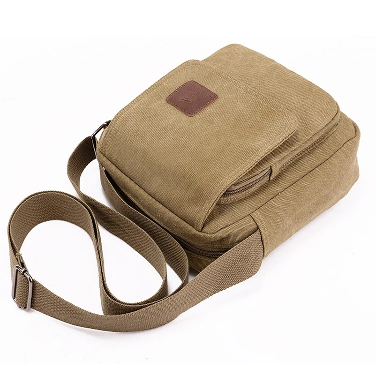 Lässige Umhängetasche, Herren Retro Canvas Umhängetasche, Geeignet für Ausflüge und Tägliche Pendlerfahrten, Schultertasche – Detail 4