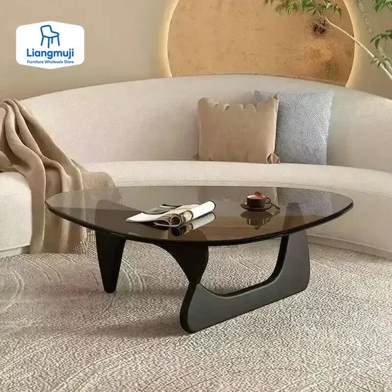 Tavolino in vetro Soggiorno Tavolini scandinavi in vetro temperato Tavolo ad angolo per balcone domestico Moderno e minimalista Nuovo