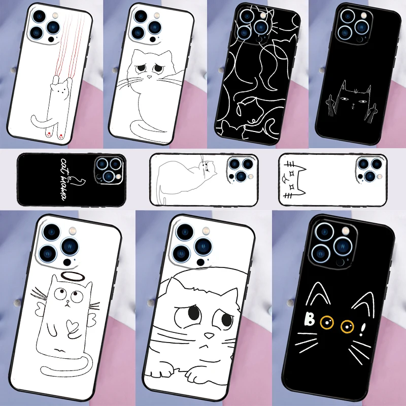 Funny Cute Cat Line…