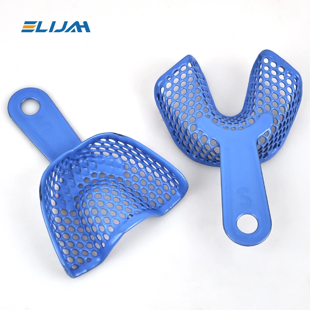 ELIJAH 2Pcs Dental Plastic-Steel Tray Teeth Trays Dental Impression Trays Dental Oral Impression Trays Mesh Shape Dentist Tools