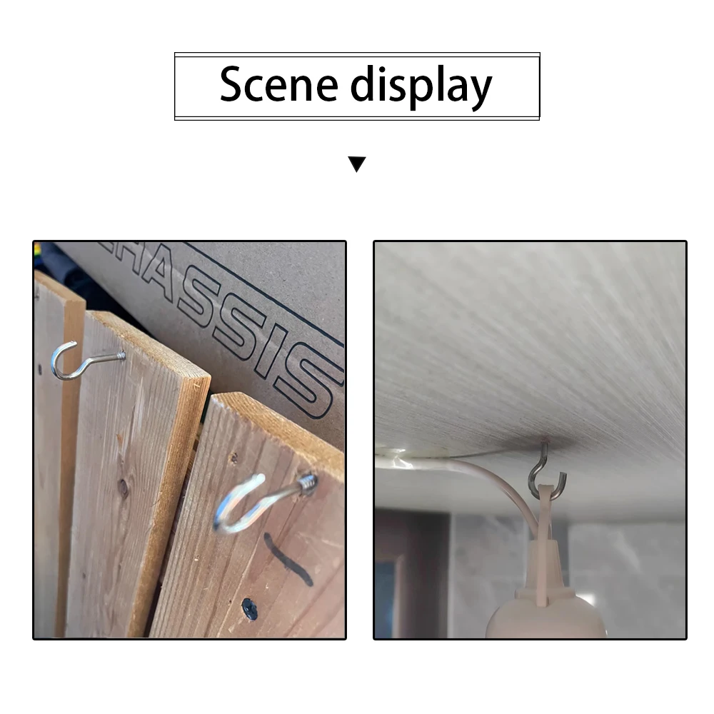 Tornillos de gancho de ojo de oveja con apertura en forma de C 1 #   2 #   3 #   4 #   5 #   6 #   8 #   10 #   12 #   14 #   16 #   Tornillo de techo con signo de interrogación para luz de lámpara