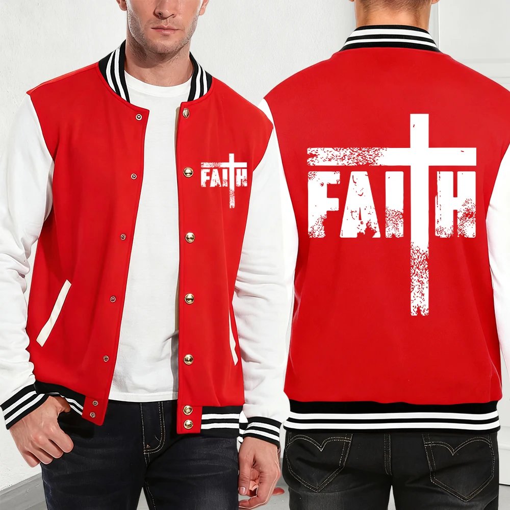 

Хлопковая бейсбольная майка с принтом Faith The Cross, мужские осенне-зимние термопальто, повседневные куртки с карманами, мужская уличная одежда в стиле хип-хоп