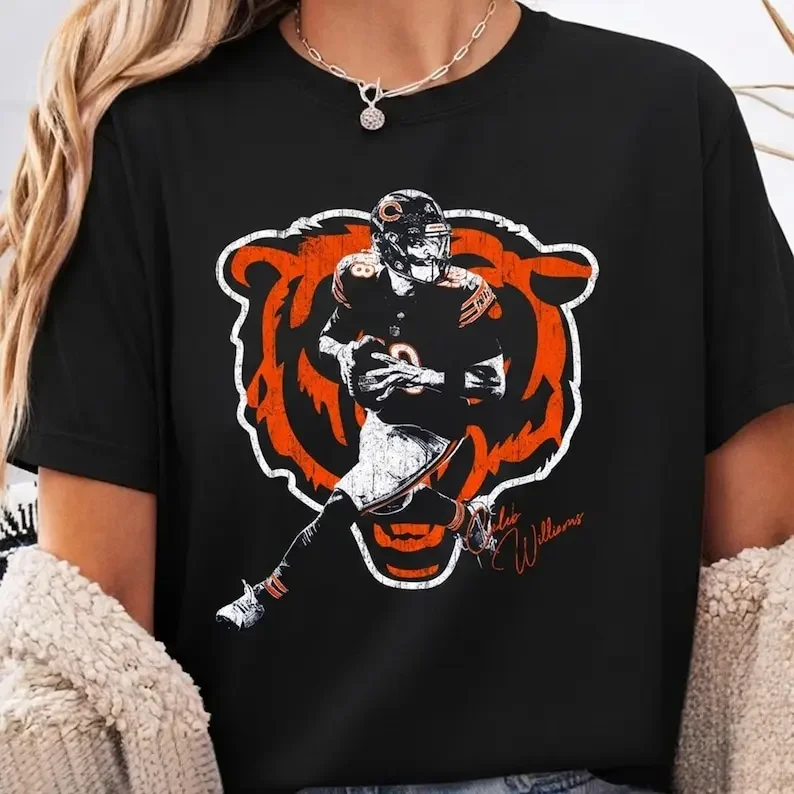 Unisex 100% Cotton Vintage Caleb Ice Man Football T-Shirt, Vintage Bears Football Team Grpahic Tee, Game Day Cheering Shirt for Fan
