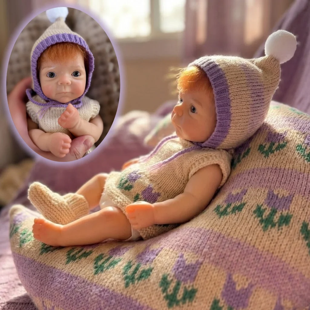 

1PC 10inch Open Mouth Girl With Hair Full Solid Soft Silicone Reborn Bebe Doll Waterproof Newborn Baby Lifelike Painted Doll Toy