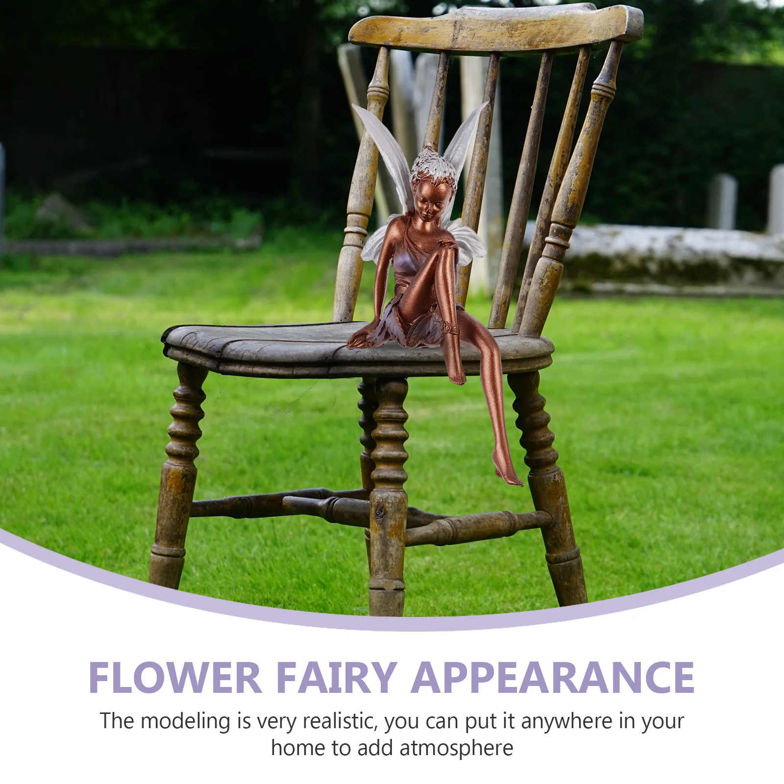 

1Pcs Garden Statue Sculpture Beautiful Flower Fairy Ornament Resin Home Decor for Office Desk Garden Wedding Decoration