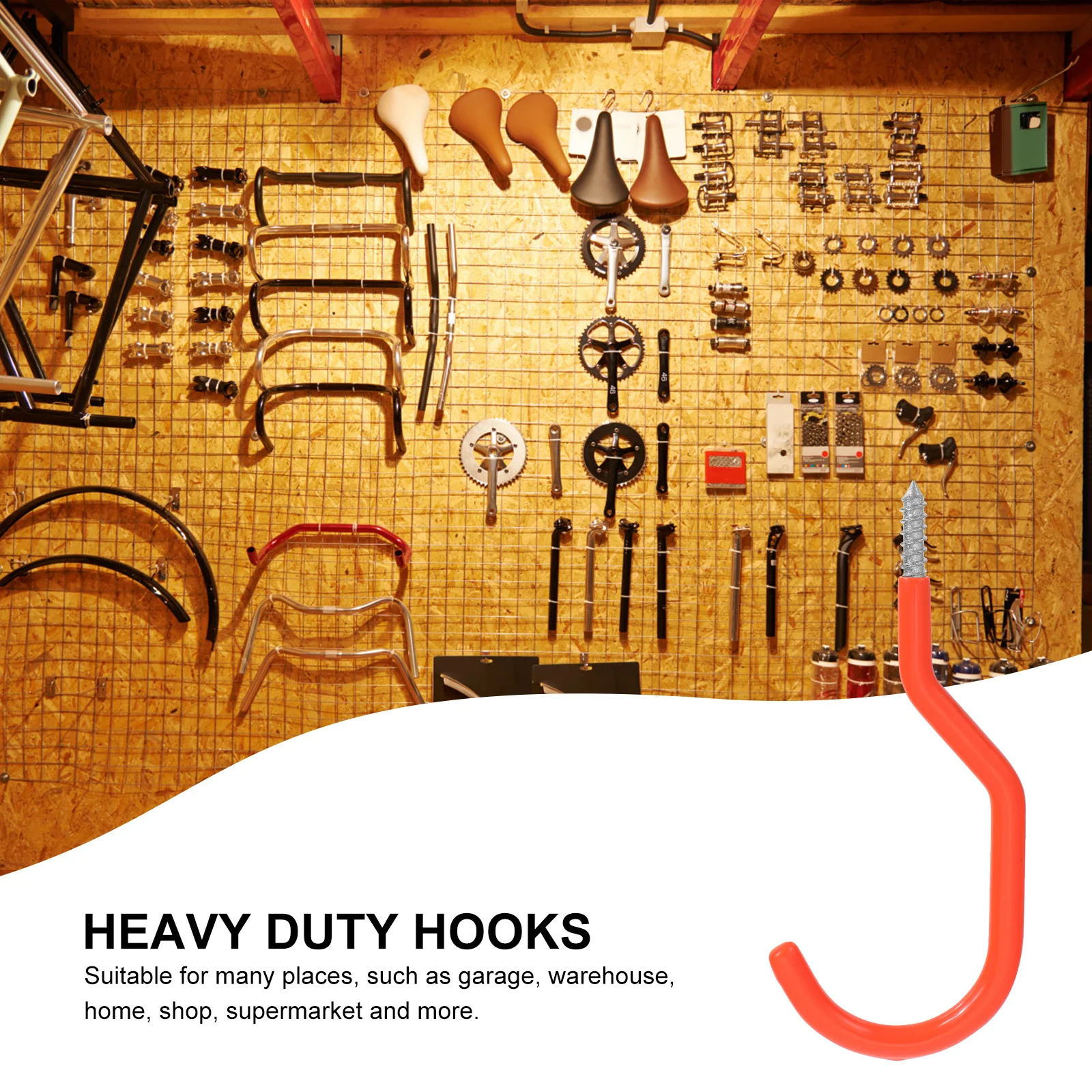 10Pcs Bicycle Hooks Heavy Duty Steel Bike Storage Holders Screw-in Wall Garage Shed Ceiling Hangers Organizer Bike Hooks