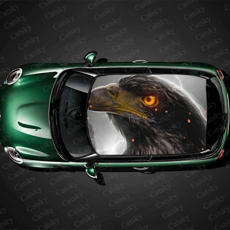 Eagle Art Design Car Roof Sticker Wrap Racing SUV Accessories Packaging Painted PVC Custom Car Graphic Decal