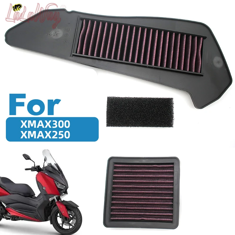 

1 Sets Scooter Motorcycle Air Filter Motor Bike Intake Cleaner For Yamaha XMAX300 XMAX250，Motorcycle Accessories