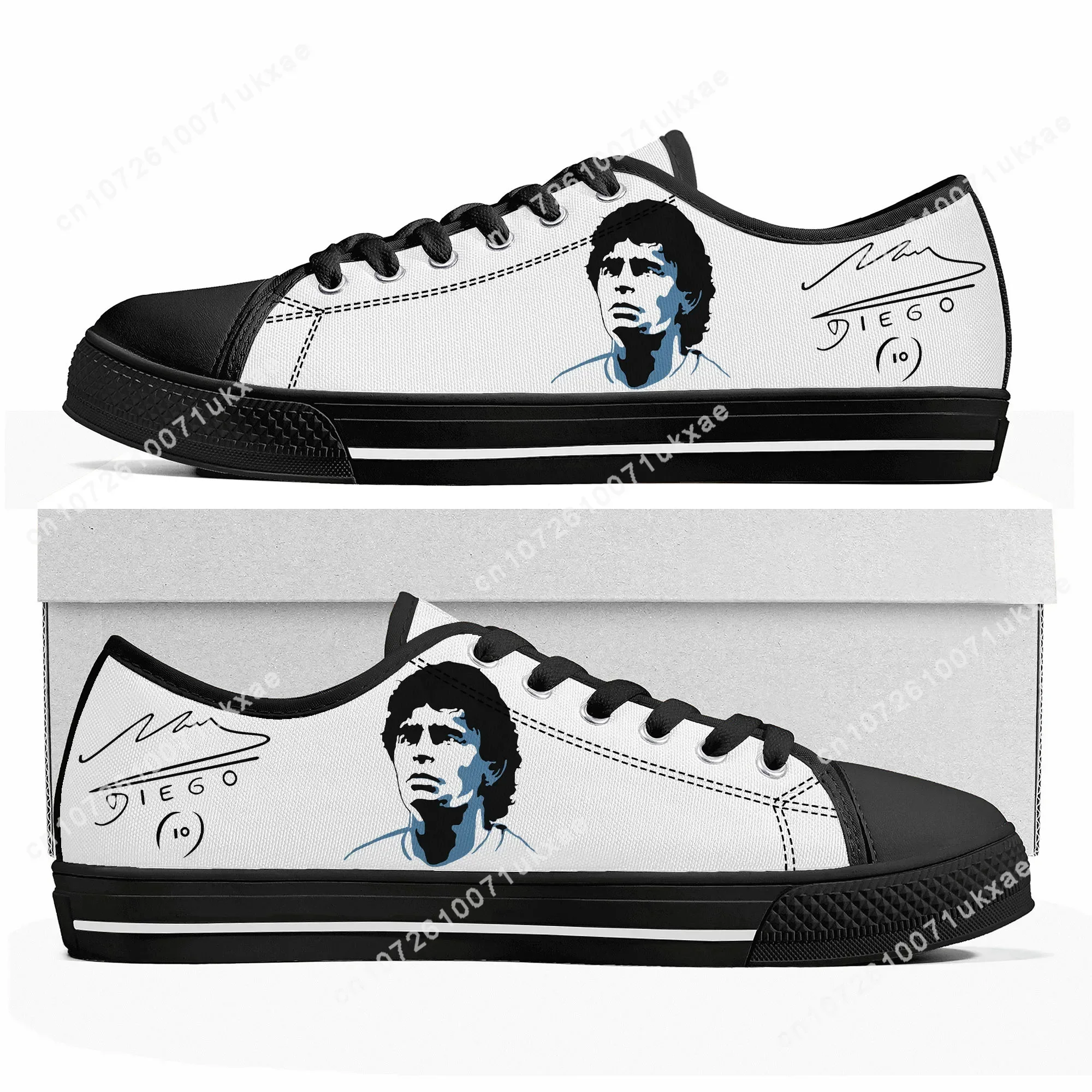 Diego Maradona football player Low Top Sneakers Mens Womens Teenager Canvas Sneaker Casual Custom Made Shoes Customize Shoe