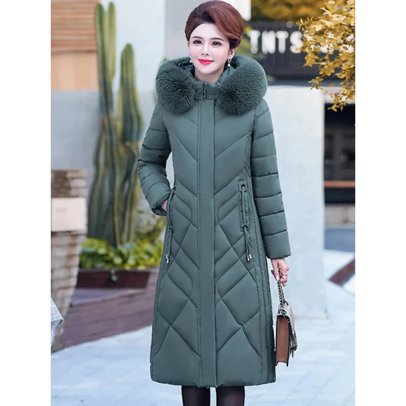 

Зимняя одежда с хлопковой подкладкой, женское пальто 2026, длинная свободная женская стеганая одежда с капюшоном, парки с большими карманами, утепленные теплые куртки