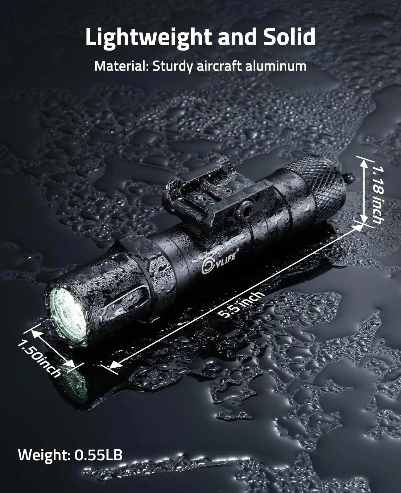 Imagem -06 - Lanterna Tática para Picatinny Rail Pressão Recarregável Modos Estroboscópicos Rifle 2000 Lumens