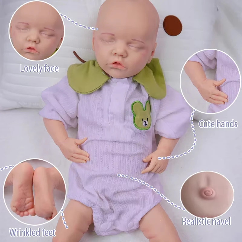 Silikonowa lalka Reborn dziewczynka Loulou, całe ciało, 46 cm, 1:1, realistyczna silikonowa Bebe, lalka noworodka do mycia dla dzieci, do nauki.