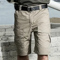 Hot Sale Men's Outdoor Camping Cargo Shorts Running Cycling Summer Half Pants Multi Pockets Male Training Commuter Knee Pants