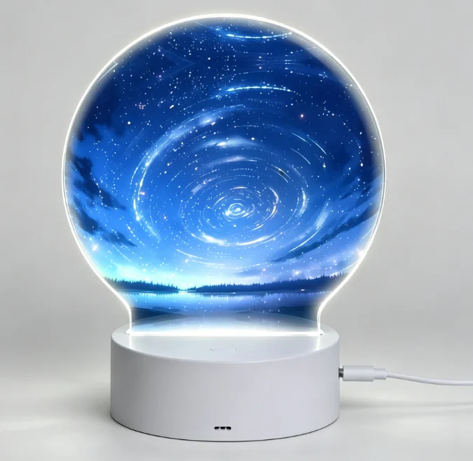 PHAYAH The Heavens Pattern Round Acrylic USB Night Light Room Light