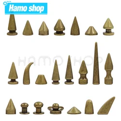 5pcs-50pcs/Sets Copper Bullet Spikes Rivets For Leather Punk Studs and Spikes Screw For Clothes Thorns Patch DIY Crafts Leather