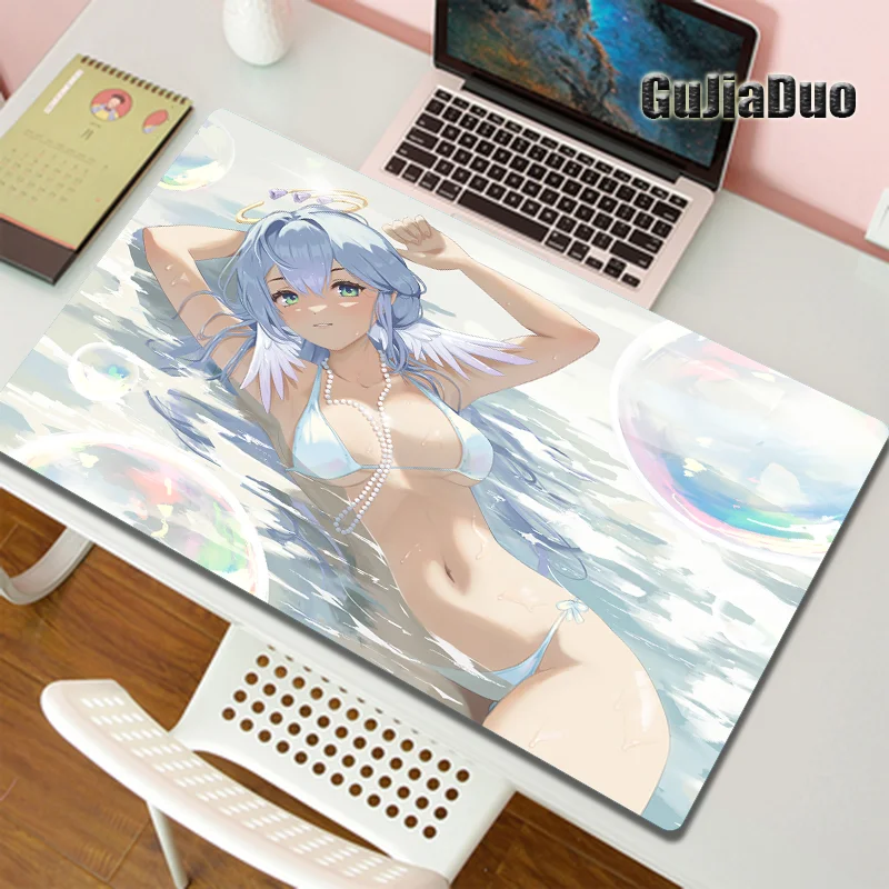 Honkai Star Rail Robin Anime Mouse Pad Gamer Laptop Play Mat Gaming Room Accessories Kawaii 80x40 XXL Comic Mousepad Pc Cushion