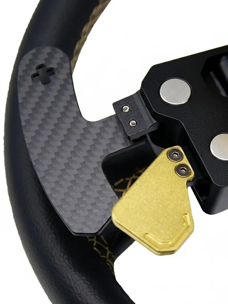 Simube dubbele peddelmodule voor Fanatec-wiel, koolstofvezel en aluminiumlegering met magnetische schakelaars en Hall-sensoren - afbeelding 2