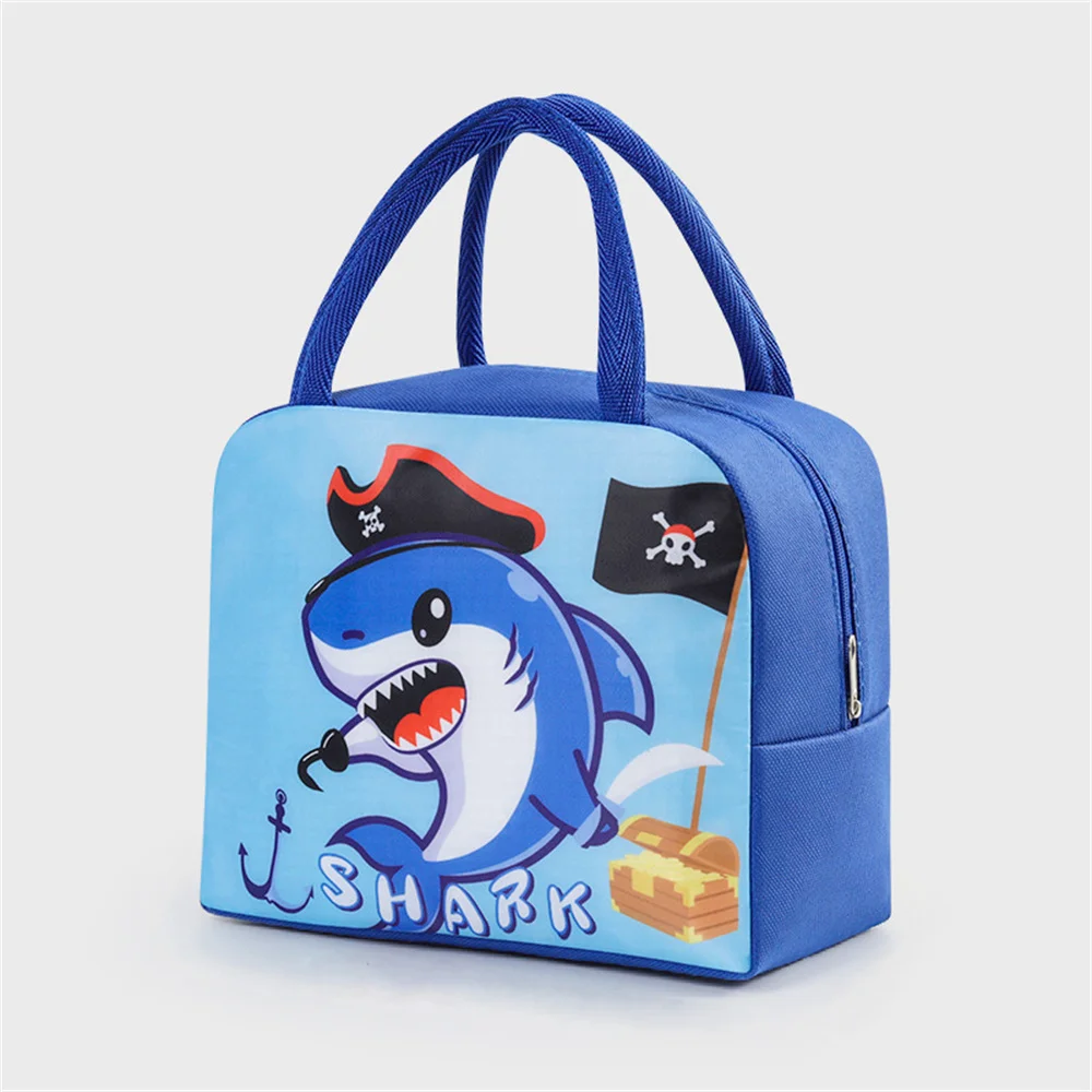 Lunch Bag Bento Bag Kids Handheld Insulated Bag Oxford Cloth Cute Cartoon Student Lunchbox Bag