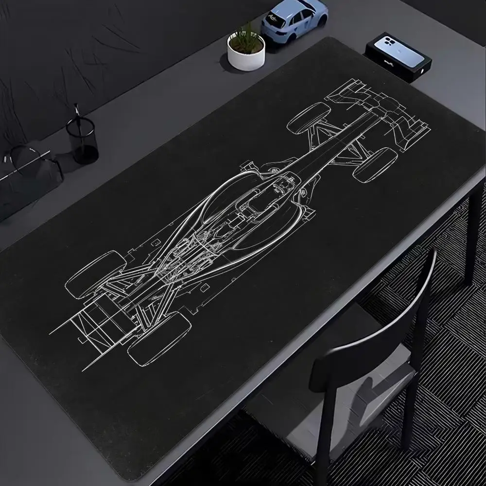 Extended XXL Desk Mouse Pad Minimalist Racing Circuit Blueprint Anti Slip Rubber Gaming Keyboard Mat For Computer Desktop