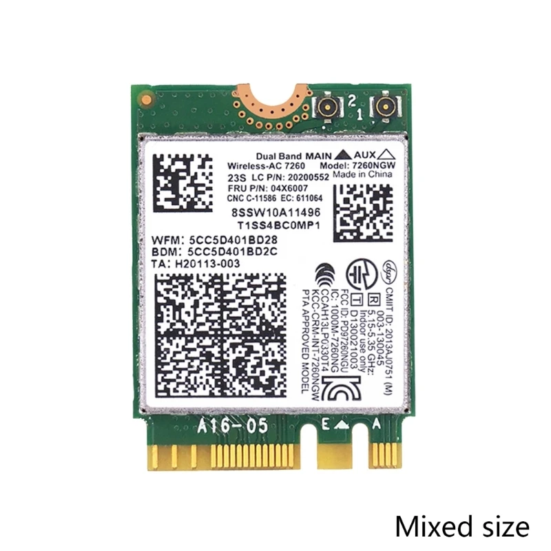 1200M Wireless  Card 7260AC 7260NGW Wifi Adapter Bluetooth-compatible4.0 Wlan Card PCI-E pcie WIFI Card for T440