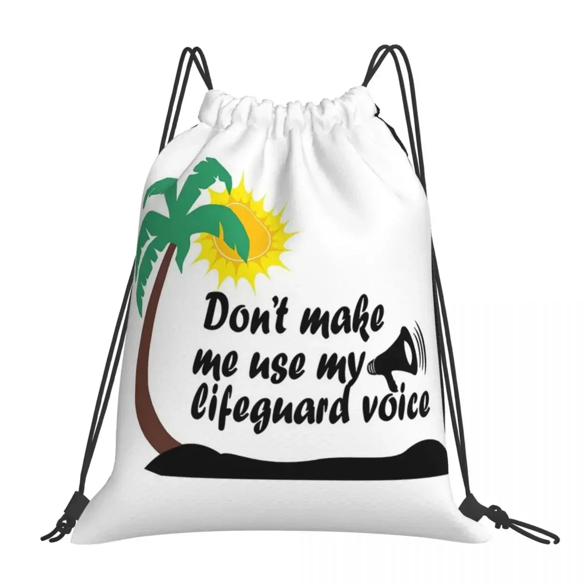 Fuuny Lifeguard Don't Make Me Use My Lifeguard Voice Backpacks Drawstring Bags Drawstring Bundle Pocket Sports Bag BookBag