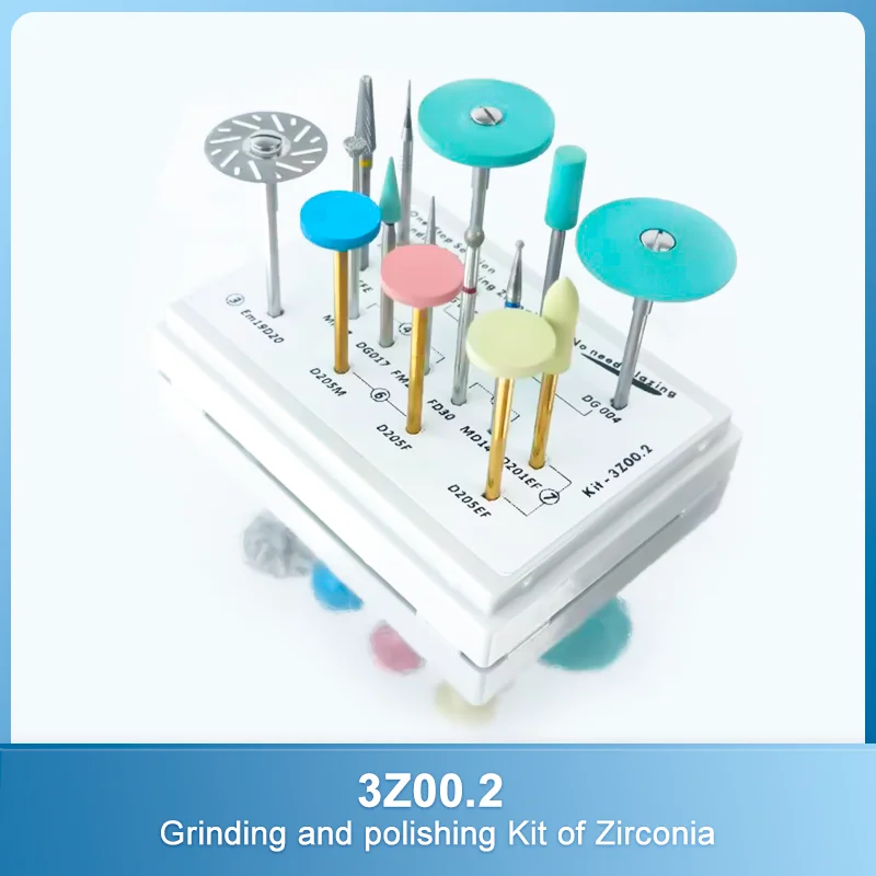 15pcs/Set Grinding and Polishing Kit of Zirconia Diamond Burs Stones Disc Dentistry Drill Bits Lab Tool Kits Polish Tool 3Z002.2