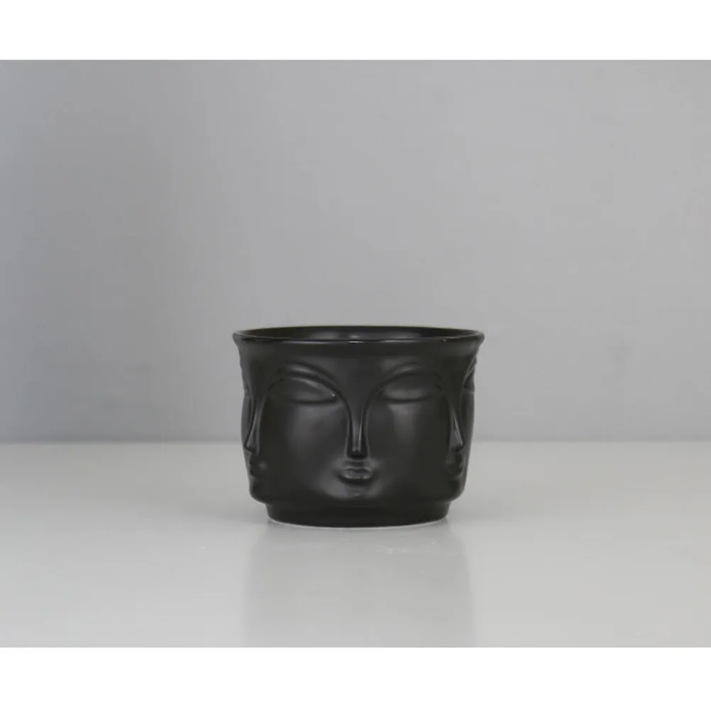 

Premium Face Design Ceramic Flower Pot for Succulents Cacti Plants Key Pen Coin Organizer Windowsill Living Room