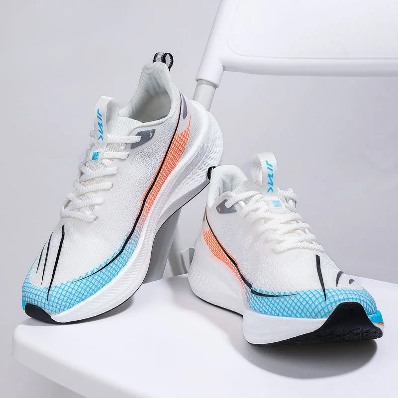 Professional Running Shoes Men Women Ultra-light Racing Carbon Board Running Shoes Soft-soled Breathable Shock-absorbing Sports