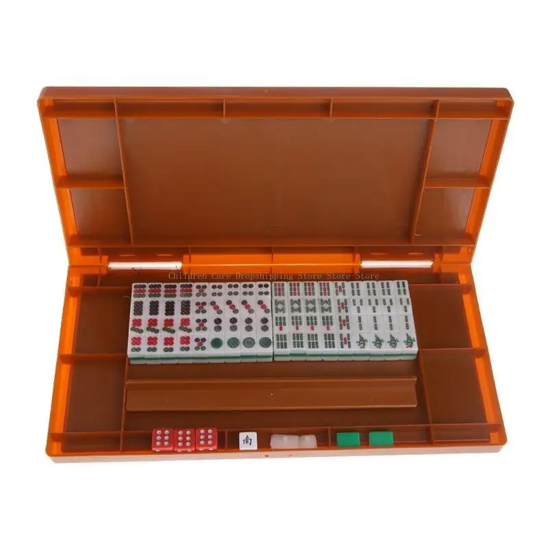 

Portable Mini 144 Mahjong Set Mah jong Table Traditional Game Travel Foldable