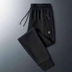 Pantalones informales de imitación de algodón grueso para hombre, pantalones de trabajo con bolsillo con cremallera, pantalones de Jogging de talla grande, cálidos, Otoño e Invierno