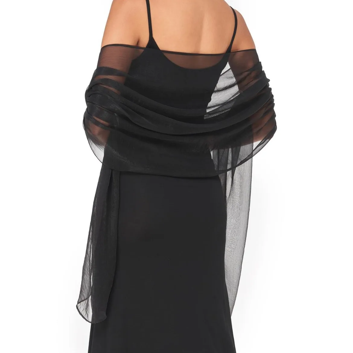 

Elegant Sheer Thin Scarf Shawl Evening Party Dresses Wrap Wedding Bridal Solid Color Cover Up Cape