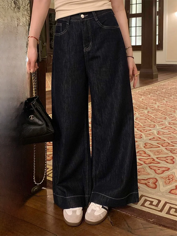 

Прямые джинсы с высокой талией, женские свободные широкие брюки, длинные брюки, износостойкие, высококачественное китайское производство