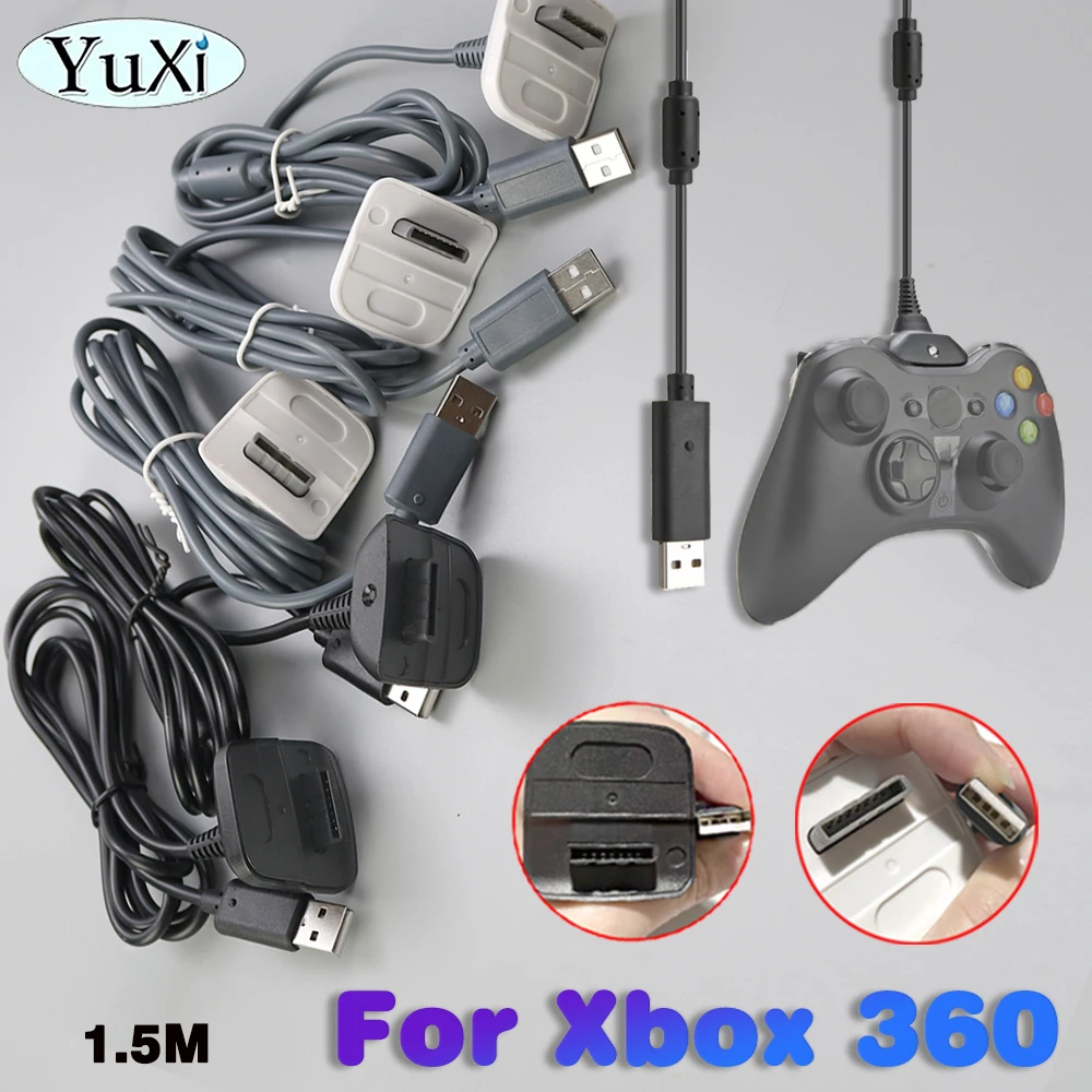 

1 piece For Xbox 360 USB Charging Cable 1.5M Power Supply Charger Cord Single Double Ring Gamepad Controller Accessaries