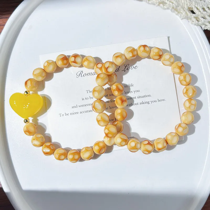 Natural Charcoal-Grilled Hainan White Jade Bodhi Bead , Carved With A Design, Single-Strand Bracelet, Buddhist
