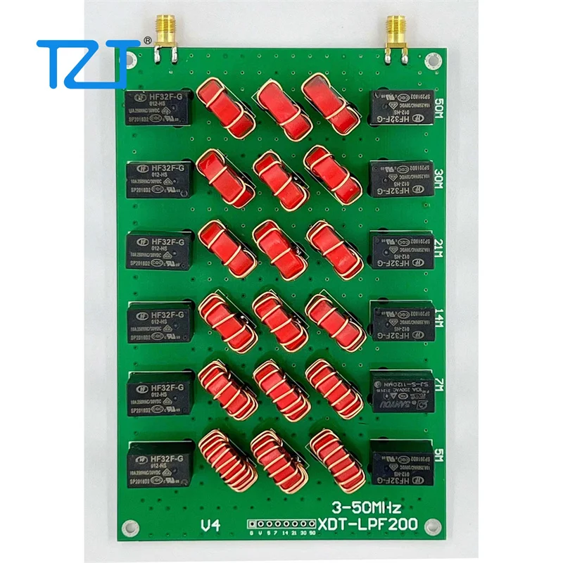 

TZT 3-50MHz XDT-LPF200V4 Low Pass Filter Supports 6m 10m 15m 20m 40m & 80m Bands for Shortwave Radios