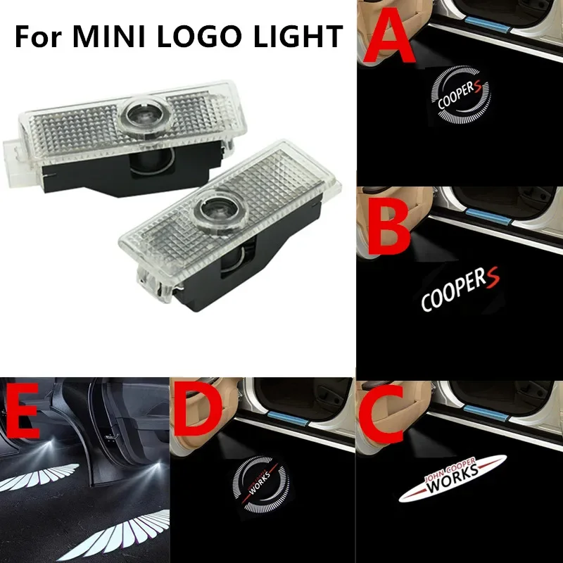 

2Pcs Car LED Door Projector Emblem Light For MINI Cooper One R50 R52 R53 R56 R57 R58 R59 R60 Countryman F55 F56 JCW Accessories