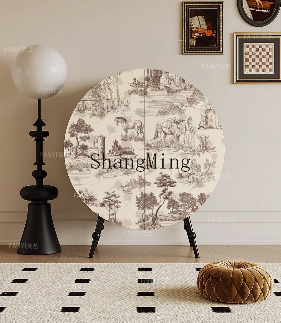 

CL living room dining side cabinet integrated against the wall household solid wood tea cabinet