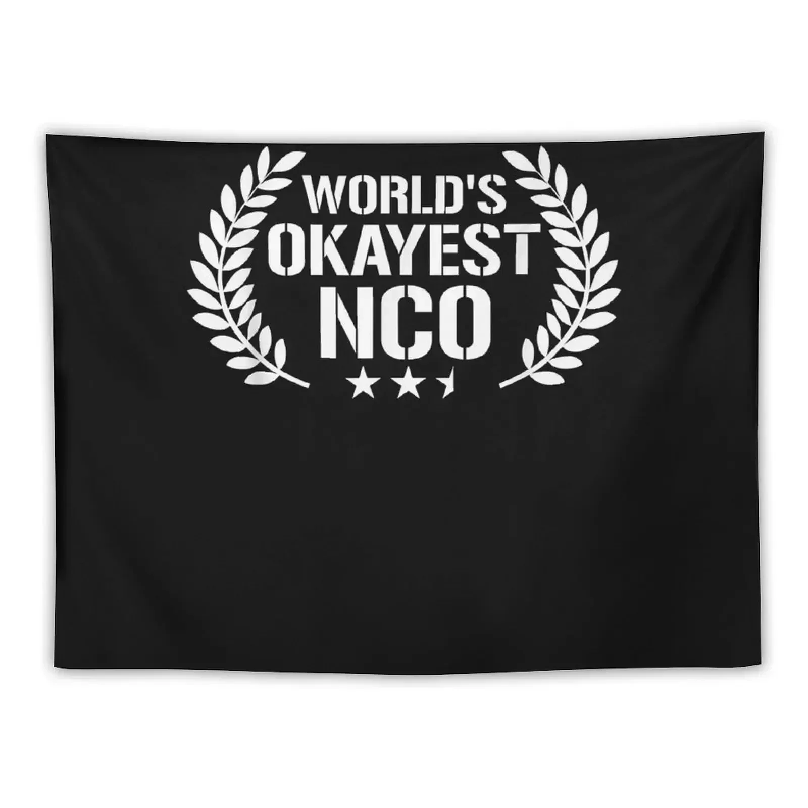 Funny Military Veteran Shirts World's Okayest NCO Gifts Tapestry Wall Art Bedroom Decor Aesthetic Bedroom Decorations Tapestry