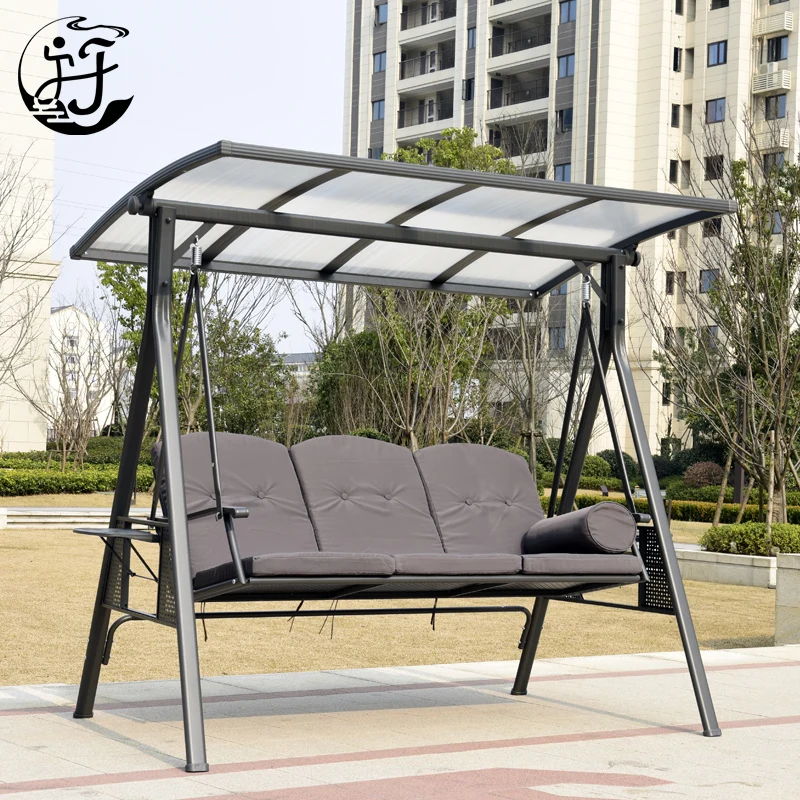 Modern Outdoor Comfort Patio Swing Chair Versatile Metal Rattan Furniture for Home Hotel Villa Park School with Fabric Frame
