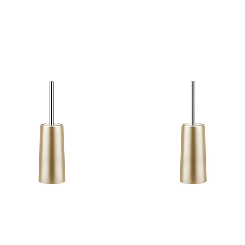 

A19F-2X Щетка для унитаза и держатель из нержавеющей стали - Набор щеток для чистки унитаза для унитаза для туалета в ванной комнате (золото)
