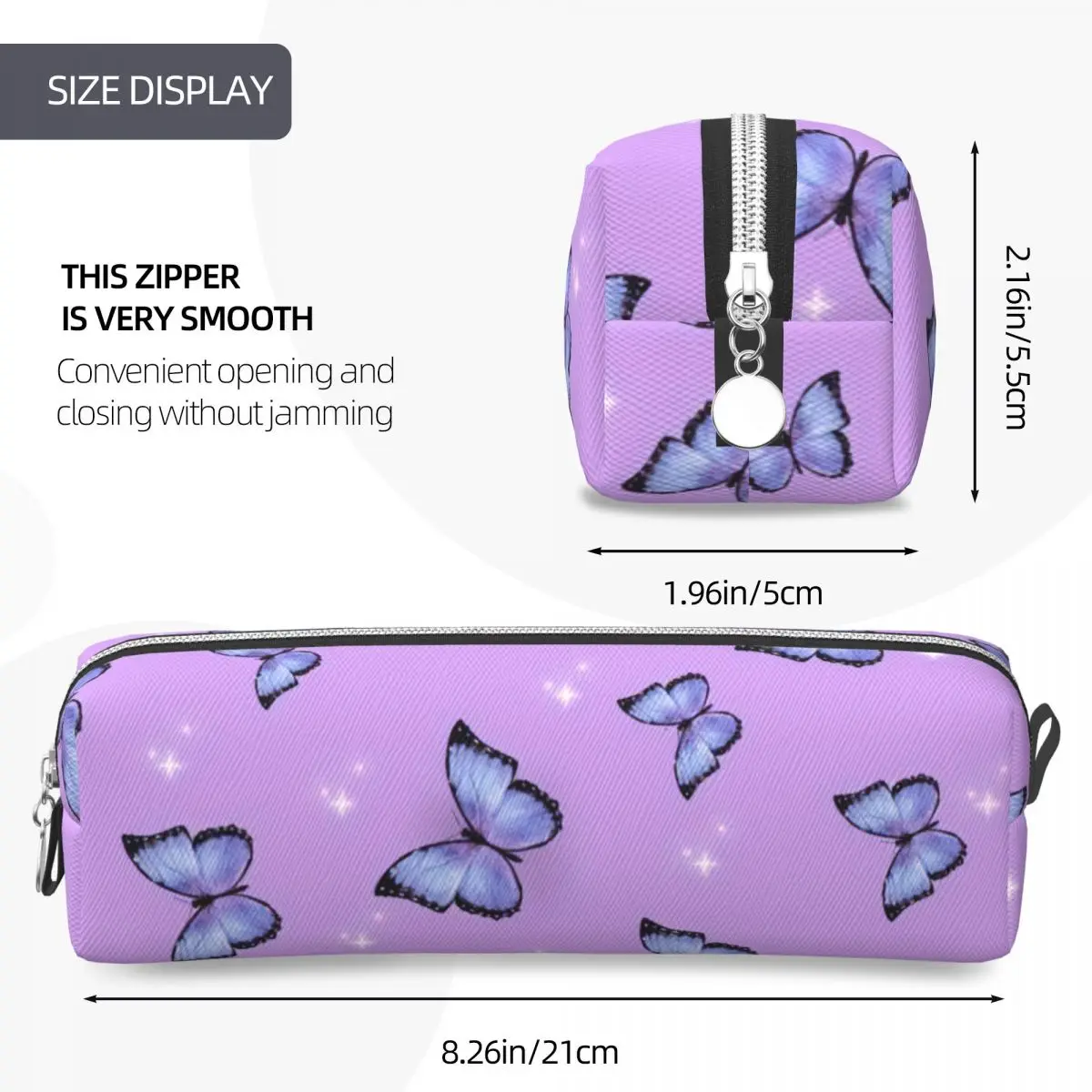 Фиолетовые пеналы с бабочками, сумки для ручек, студенческие большие вместительные школьные подарки, пеналы