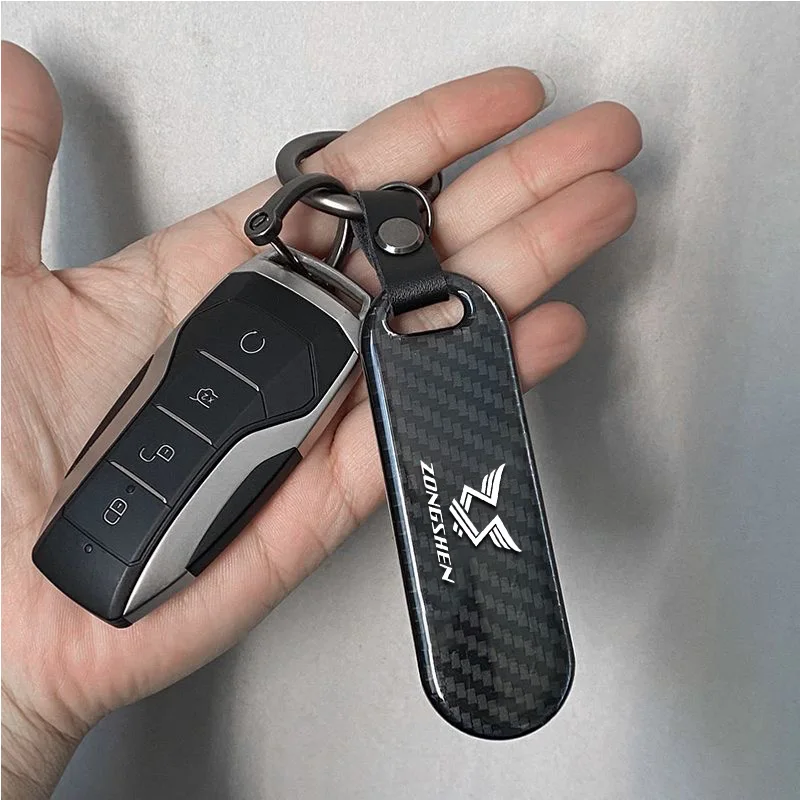 For ZongShen NC ZongShen250 ZongShen300 ZongShen450 ZS190 Motorcycle Key Chain Carbon Fiber Keychain 2025 Logo Gift